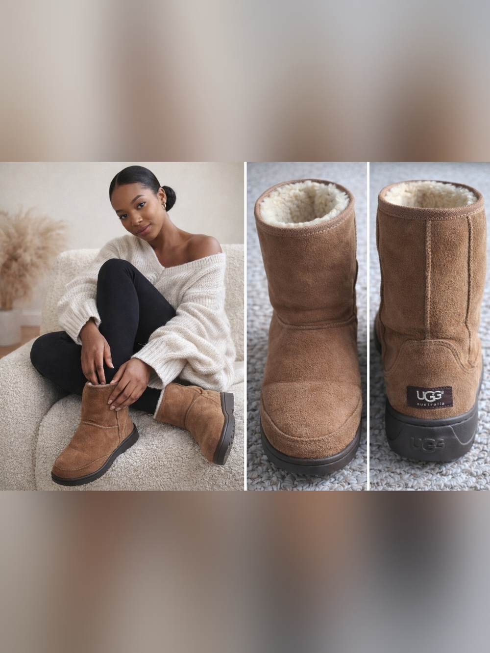 UGG Classic Short Boots Chestnut Sz 11 Cozy Shearling Lined NEED A LOVING HOME!